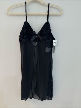 Flora Nikrooz Black Sheer Lace Slip